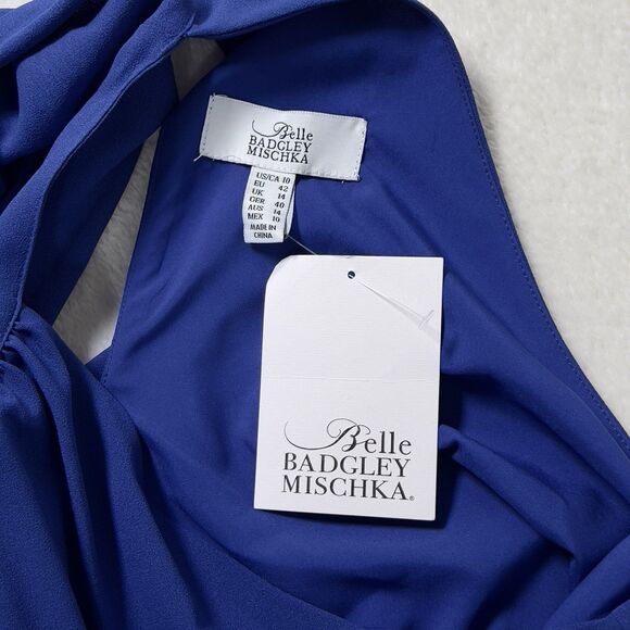 Badgley Mischa Elise Mini Dress Sz 10 Trapeze Back Tie Turtleneck Sleeveless - Picture 6 of 13